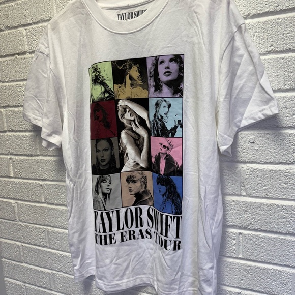 Taylor Swift Tops - Taylor Swift The Eras Tour Official Merch White T-Shirt Large 2023-24